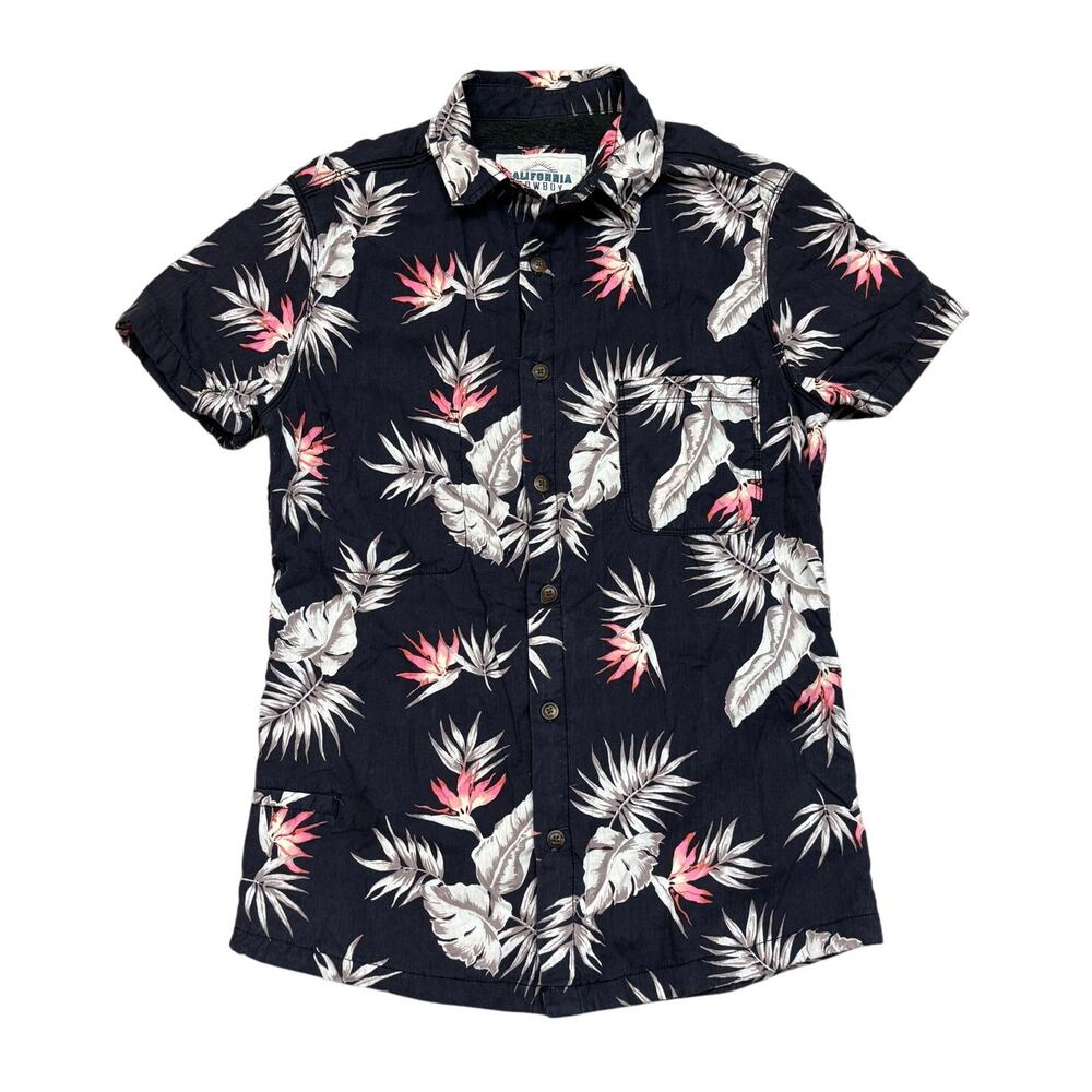 California Cowboy High Water Fleece Lined Hawaiian Shirt Men's Small